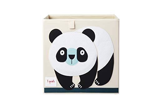 3 Sprouts Cube Storage Box - Organizer Container for Kids & Toddlers, Panda