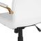 Flash Furniture Whitney Mid-Back Desk Chair - White LeatherSoft Executive Swivel Office Chair with Gold Frame - Swivel Arm Chair