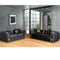 Velvet 2-Piece Living Room Couch Set Modern Luxury Firm Sofa Loveseat Set for Living Room Fully Assembled Faux Leather Gold Base Pillows Included (Black)
