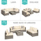 Best Choice Products 7-Piece Modular Outdoor Sectional Wicker Patio Furniture Conversation Sofa Set w/ 6 Chairs, 2 Pillows, Seat Clips, Coffee Table, Cover Included - Gray/Cream
