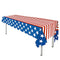 4th of July Tablecloth, 2 Pack American Flag Plastic Table Covers(54”x72”) for Patriotic Party Supplies, Decorations for Independence, Memorial, Veterans Day