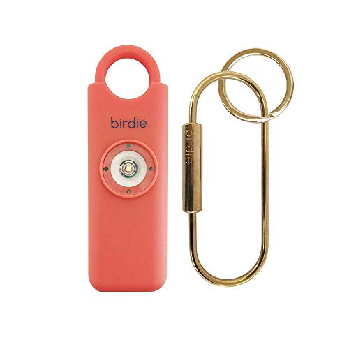 She’s Birdie–The Original Personal Safety Alarm for Women by Women–130dB Siren, Strobe Light and Key Chain in 5 Pop Colors (Coral)