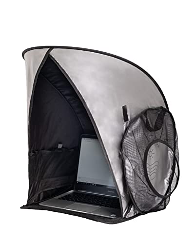 New Laptop Sun Shade for Working Outside | Heat & Light Reflective Fabric | Reduces Glare Outdoors | Perfect Viewing Angle | Fits up to 17” Screens | Foldable & Portable Shield Cover | Privacy Hood