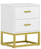 End Table Nightstands with 2 Storage Drawers, Modern Night Stands for Bedrooms White Bedside Table Sofa Side Table