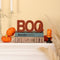 BAYSBAI Boo Halloween Sign, Halloween Decorations Indoor Boo Letter, Wooden Boo Sign Halloween Table Decor, Beaded Boo for Halloween Party Decor, Distressed Orange