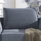HONBAY Modern Fabric Armchair Contemporary Arm Accent Chair with Storage Club Chair in Bluish Grey