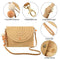 Frienda Straw Shoulder Bag Clutch Straw Crossbody Bag Beach Straw Handmade Bag Woven Rattan Bag for Women Envelope Wallet (Light Brown)