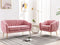 Altrobene Velvet Sofa Couch for Two People, Modern Loveseat for Living Room Bedroom Small Spaces, Blush Pink