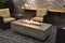 Elementi Granville Fire Table Cast Concrete Natural Gas Fire Table, Outdoor Fire Pit Fire Table/Patio Furniture, 45, BTU Auto-Ignition, Stainless Steel Burner, Lava Rock Included