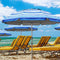 Blissun 7.2' Portable Beach Umbrella with Sand Anchor, Tilt Pole, Carry Bag, Air Vent (Blue and White)