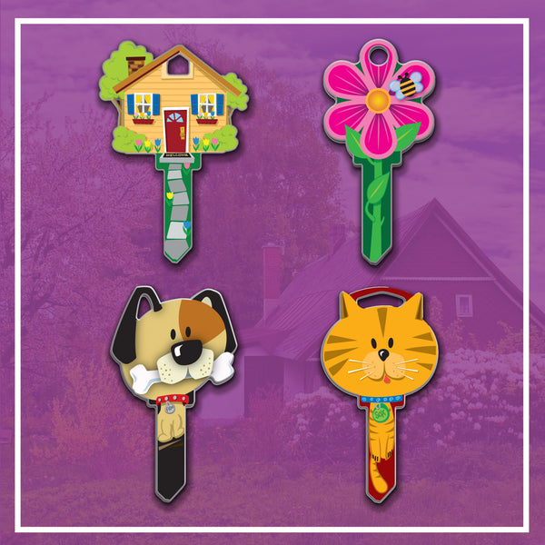 lucky line key shapes house dog cat flower