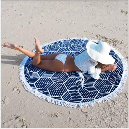 Large Round Tassel Beach Blanket