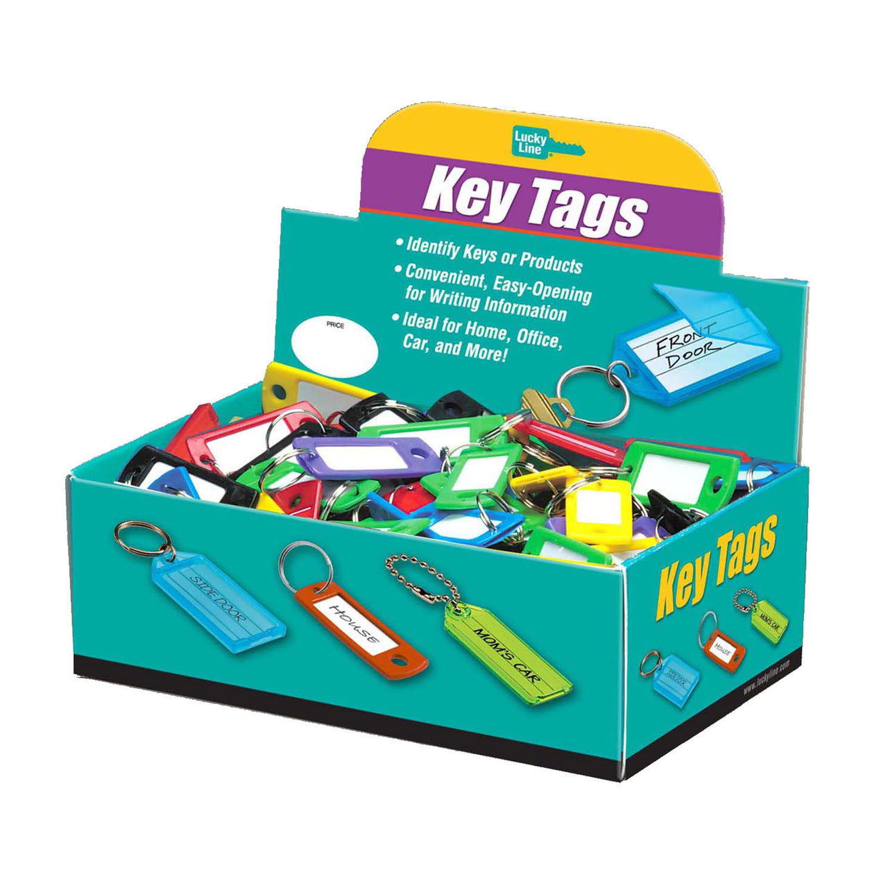 Flexible Colored Plastic Key Tag with 3/4" Split Ring in Assorted Colors, Includes 200 Tags