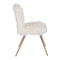 OSP Home Furnishings Julia Accent Chair, White Faux Fur and Gold Legs