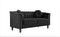 Container Direct US Pride Furniture 61.4'' Wide Velvet Modern Luxury Beautifully Style Living Room Removable Cushions and Turned Wood Legs Sofas, Black