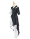 Deville Cosplay Costumes Women Black and White Cosplay Outfit for Halloween (White+Black, Medium)