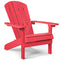 YEFU Adirondack Chairs Plastic Outdoor Chairs, Weather Resistant, 5 Steps Easy Installation, Like Real Wood, Widely Used in Patio, Fire Pit, Deck, Outside, Garden, Campfire Chairs (Red)