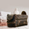 KOMALC Premium Buffalo Leather Unisex Toiletry Bag Travel Dopp Kit