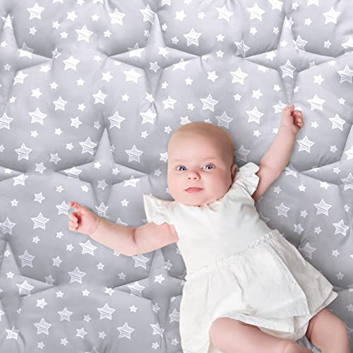 Baby Playpen Mat 50" X 50" Fit for TODALE and LIAMST Baby Playpen, One-Piece Crawling Mat Non Slip Cushioned Baby Mats for Playing 50x50 Inches, Baby Playmat Floor Mat for Babies, Toddlers
