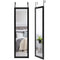 Americanflat 12x48 Black Over The Door Mirror - Full Length Hanging Door Mirror for Bedroom, Bathroom, Dorm - Long Full Body Mirror with Hanger and Shatter-Resistant Glass