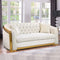 Velvet Button Tufted 3 Seater Sofa Couch, 82" Modern Living Room Curved Sofa with Rounded Lines, Luxury Mid-Century Modern Chesterfield Sofa for Business Lounge, Waiting Area, Hotel Lobby, White