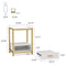 Tribesigns 25 inch Tall End Table Set of 2 with Drawers and Storage Shelf, Modern Bedside Table Nightstands for Bedroom, Living Room (2pc, Gold and White)
