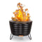TIKI Brand Smokeless Patio Fire Pit, Wood Burning Outdoor Fire Pit - Includes Wood Pack, Modern Design with Removable Ash Pan, 24.75 x 24.75 x 18.75 inches, Black