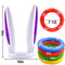 3 Pack Easter Inflatable Bunny Ring Toss Game Easter Rabbit Ears Ring Toss Party Games Inflatable Toys Gift for Kid Family School Party Favor Indoor Outdoor Toss Game (3 Set & 12 Score Rings)