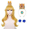 FILMIA Blonde Princess Wig for Women, 4 Pieces Set of Golden Long Wavy Cosplay Peach Wig Costume Halloween Party （Wig + Crown+ Brooch+Earrings）