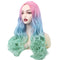 AISI BEAUTY Ombre Long Costume Wavy Synthetic Wig Pink to Blue to Green Color for Cosplay Girls and Women Party or Daily Use Wig …