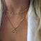 Dainty Layering Initial Necklaces for Women, 14K Gold Plated Paperclip Chain Necklace for Women Simple Cute Hexagon Letter Pendant Initial A Necklace Choker Necklaces Gold Layered Necklaces for Women