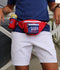 Tipsy Elves Patriotic USA Fanny Pack with Detachable Drink Holder - Retro Patriotic Fanny Pack - 3 Zipper Pockets Secure Storage For July 4th BBQs Beach Parties Carry Phones Wallets (Red White Blue)