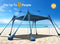 Beach Tent Sun Shelter, Osoeri 10 x 10ft Camping Beach Shade UPF50+ with 8 Sandbags, Sand Shovels, Ground Pegs & Stability Poles, Outdoor Shade for Camping Trips, Fishing, Backyard Fun or Picnics