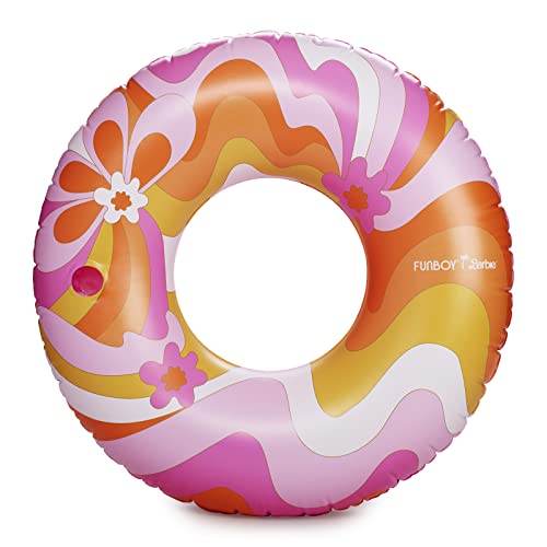 FUNBOY & Barbie Luxury Dream Tube Pool Float Oversized 50'' Adult Tube Float with Cup Holder