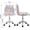 DM Furniture Cute Fuzzy Kids Chair Funny Rolling Study Desk Chair Colorful Girls Vanity Swivel Chair with White Foot
