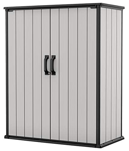 Keter Premier Tall Resin Outdoor Storage Shed for Patio Furniture, Pool Accessories, and Bikes
