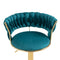 Luxury bar Stool,Modern Round Adjustable Reception Chair, Gold Velvet Bar Chair, Kitchen high Dining Chair , Height Adjustable and 360° Swivel. Suitable for bar, Home, offce, Cafe (Teal set of 2)