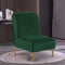 V-TIMMIX Velvet Armless Accent Chair Slipcover, Modern Furniture Accent Chair Cover,Stylish Luxury Furniture Covers Velvet Plush Stretch armless Chair Cover（Velvet-Army Green）