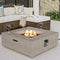 COSIEST Outdoor Propane Fire Pit Coffee Table w Square Faux Stone 35-inch Base, 50,000 BTU Stainless Steel Burner, Free Lava Rocks and Rain Cover(Gray)