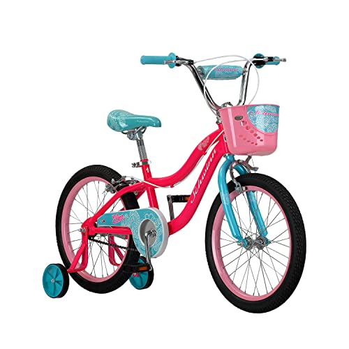 Schwinn Koen & Elm Toddler and Kids Bike, For Girls and Boys, 18-Inch Wheels, BMX Style, Training Wheels Included, Chain Guard, and Front Basket, Pink