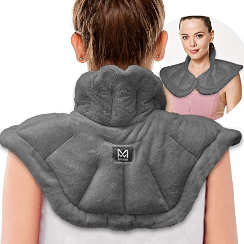 Microwavable Heated Neck Wrap Warmer and Shoulder Heating Pad Microwave, Weighted Microwave Heating Pad for Neck and Shoulders Hot and Cold Compress