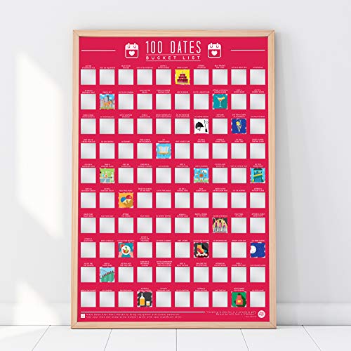 Gift Republic 100 Dates Bucket List Scratch Poster, Pink, A2 (GR630022)