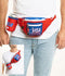 Tipsy Elves Patriotic USA Fanny Pack with Detachable Drink Holder - Retro Patriotic Fanny Pack - 3 Zipper Pockets Secure Storage For July 4th BBQs Beach Parties Carry Phones Wallets (Red White Blue)