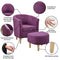 DAZONE Modern Accent Chair, Linen Fabric Arm Chair Upholstered Single Sofa Chair with Ottoman Foot Rest Purple Comfy Armchair for Living Room Bedroom 27 inch D x 25.5 inch W x 28.5 inch H