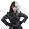 MUPUL Black and White Cruella Wig for Women Cruella Deville Costume Wig Short Wavy Wig Natural Cute Wigs for Costume Party