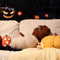 YRXRUS Halloween Pumpkin Pillows, White Teddy Fleece 3D Pumpkin Shaped Throw Pillows Decoration, Small Cute 4x7 Inches Soft Sherpa Pillow for Natural Accent Room Decor, Gift