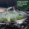 HexClad Hybrid Cookware 8 Inch Frying Pan and Glass Tempered Lid with Stay-Cool Handles, Dishwasher and Oven Safe, Works with Induction Cooktop, Gas, Ceramic
