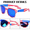 Donse 3 Pairs American Flag Sunglasses, 4th of July Decorations Frame Sunglasses for Boys Girls Teens, Patriotic Party Favors Supplies Independence Day Memorial Day Decorations 4th of July Accessories
