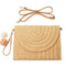 Frienda Straw Shoulder Bag Clutch Straw Crossbody Bag Beach Straw Handmade Bag Woven Rattan Bag for Women Envelope Wallet (Light Brown)