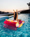 FUNBOY & Barbie Luxury Dream Chaise Lounger, Chair Pool Float - Land Or Water Inflatable with Cup Holder and Headrest